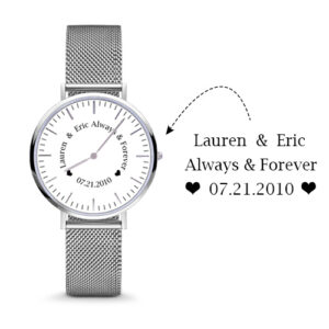 Custom Made Personalized Watch - Personalized Engraved Stainless Steel Watch