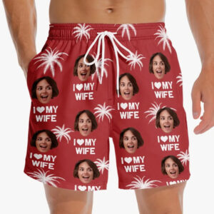 Lively Design Beach Short Custom Photo Life's A Beach, Enjoy The Waves - Funny Personalized Custom Tropical Hawaiian Aloha Men Beach Shorts - Summer Vacation Gift, Birthday Party Gift For Husband Set of 2