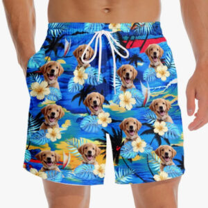 Lively Design Beach Short Custom Photo Tropical Hawaiian Aloha Men Beach Shorts - Personalized Summer Vacation And Travel Gifts For Family, Dog Cat Lovers - Life Is Better With Sandy Paws