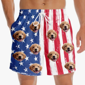 Classic Touch Beach Short Custom Photo You, Me And The Sea - Dog & Cat Personalized Custom Tropical Hawaiian Aloha Men Beach Shorts - Summer Vacation Gift, Birthday Party Gift For Pet Owners, Pet Lovers Set of 4