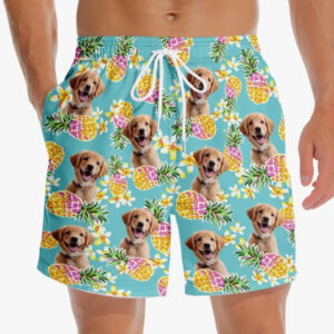 Classic Touch Beach Short Custom Photo Running Towards The Sun - Dog & Cat Personalized Custom Tropical Hawaiian Aloha Men Beach Shorts - Summer Vacation Gift, Birthday Party Gift For Pet Owners, Pet Lovers Set of 10