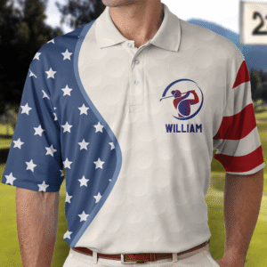 Made to Shine Polo Shirt American Flag Vintage Style Gift For Golf Lovers - Custom Golf Shirt Set of 10