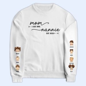 Vacation Vibe Sweatshirt Mom Grandma Est - Gift For Grandma - Personalized Unisex Sweatshirt With Design On Sleeve Set of 10