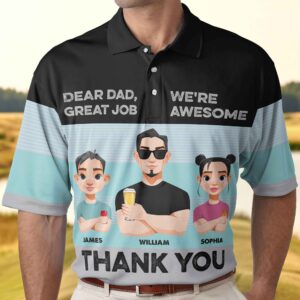 Made to Shine Polo Shirt Dear Dad, Great Job - Personalized Polo Shirt Set of 4