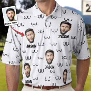 Made to Shine Polo Shirt Funny Breast Gifts For Him - Personalized Photo Polo Shirt Set of 2