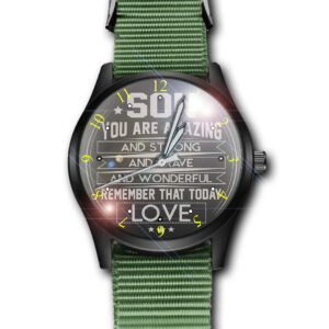 Stand-out from crowd Personalized Watch - Special Son Gift Beautiful Nylon Strap Gift Wrist Watch