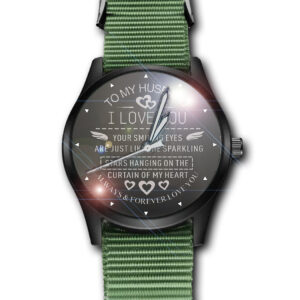 Custom Made Personalized Watch - To My Husband Gift I Love You Beautiful Nylon Strap Gift Wrist Watch