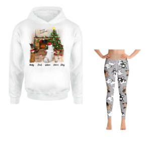 Combo Personalized Christmas Dog Hoodies and Legging