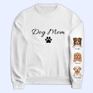 Dynamic Hue Sweatshirt Dog Mom Dog Dad - Gift For Dog Lovers - Personalized Sweatshirt With Sleeve Imprint