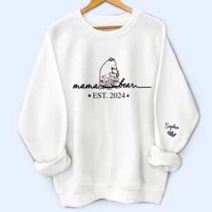 Dynamic Hue Sweatshirt Mama Bear Floral Style - Birthday, Loving Gift For Mom, Mother, Grandma, Grandmother - Personalized Unisex Sweatshirt With Design On Sleeve Set of 3