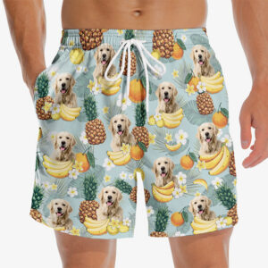 Classic Touch Beach Short Custom Photo Sunrise Sunburn Sunset - Dog & Cat Personalized Custom Tropical Hawaiian Aloha Men Beach Shorts - Summer Vacation Gift, Birthday Party Gift For Pet Owners, Pet Lovers Set of 3