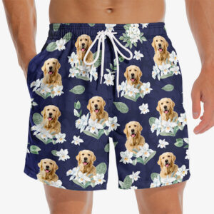 Classic Touch Beach Short Custom Photo Wild And Free Just Like The Sea - Dog & Cat Personalized Custom Tropical Hawaiian Aloha Men Beach Shorts - Summer Vacation Gift, Birthday Party Gift For Pet Owners, Pet Lovers Set of 2