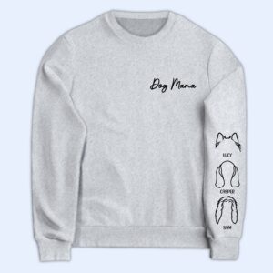 Dynamic Hue Sweatshirt Dog Mama - Gift For Pet Lovers - Personalized Sweatshirt With Sleeve Imprint Set of 2