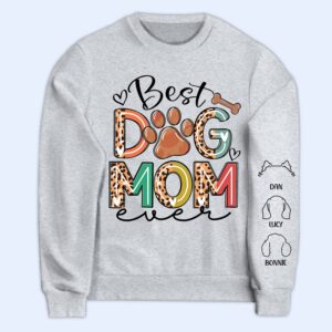 Vacation Vibe Sweatshirt Best Dog Mom - Gift For Mothers, Pet Lovers - Personalized Sweatshirt With Sleeve Imprint Set of 2