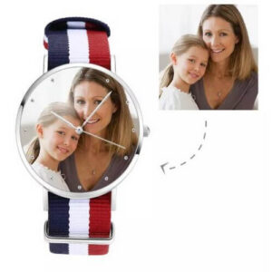 Custom Made Personalized Watch Set of 3 - Unisex Photo Watch Color Nylon Strap