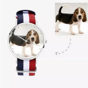 Retro Style Personalized Watch Set of 3 - Womens Photo Watch Color Nylon Strap