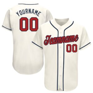 Attractive Color Jersey Shirt-Custom Cream Red-Navy Baseball Jersey-set of 3