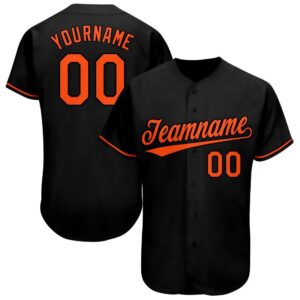 Custom Made Jersey Shirt-Custom Black Orange Baseball Jersey-set of 3
