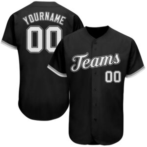 Attractive Color Jersey Shirt-Custom Black White-Gray Authentic Baseball Jersey
