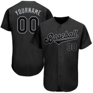 Stand-out from crowd Jersey Shirt-Custom Black Black-Gray Authentic Baseball Jersey-set of 2