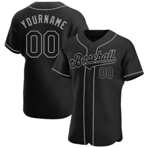 Attractive Color Jersey Shirt-Custom Black Black-Gray Authentic Baseball Jersey-set of 5