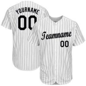Custom Made Jersey Shirt-Custom White Black Pinstripe Black-Gray Baseball Jersey-set of 2