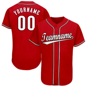 Custom Made Jersey Shirt-Custom Red White-Black Baseball Jersey-set of 3