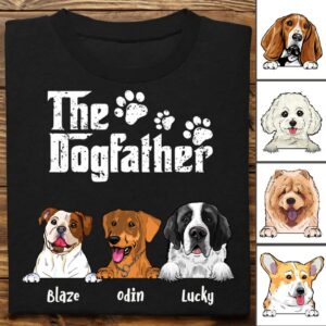Classic Touch T-shirt Dog Lovers - The Dog Father - Personalized Unisex T-shirt Set of 2