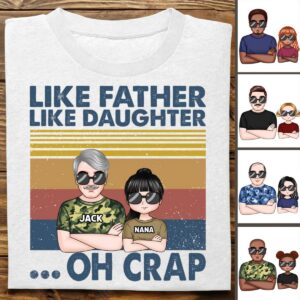 Lively Design T-shirt Family - Like Father Like Daughter - Personalized T-shirt (KH) Set of 3