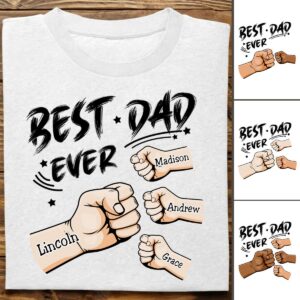 Lively Design T-shirt Father's Day - Best Dad Ever - Personalized T-shirt Set of 4