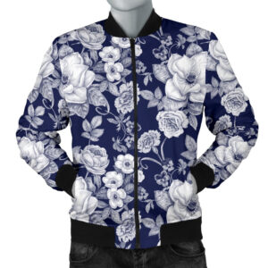 Floral Infrared Pattern Men Bomber Jacket