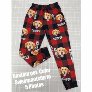 Custom Photo With Christmas Background For Dog Lovers Sweatpants