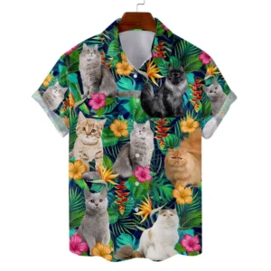 Tropical Cat Hawaiian Shirts