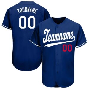 Custom Made Jersey Shirt-Custom Royal White-Red Baseball Jersey