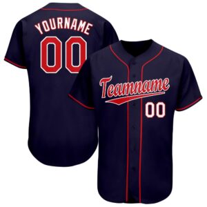 Attractive Color Jersey Shirt-Custom Navy Red-White Baseball Jersey-set of 3