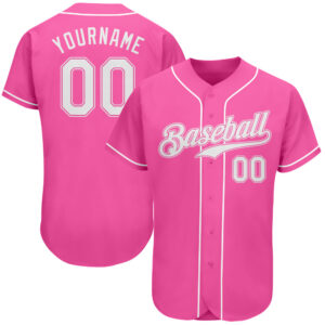 Customized for You Jersey Shirt-Custom Pink White Authentic Baseball Jersey