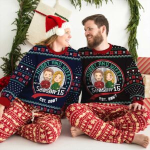 Hubby And Wifey - Personalized Custom All-Over-Print Sweater