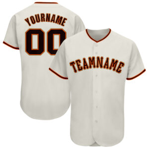 Customized for You Jersey Shirt-Custom Cream Black-Orange Baseball Jersey-set of 2