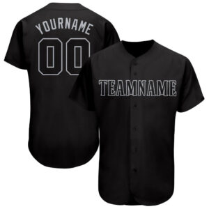 Custom Made Jersey Shirt-Custom Black Gray Baseball Jersey-set of 3