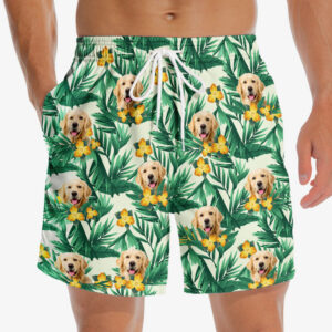 Classic Touch Beach Short Custom Photo Summer By The Sea - Dog & Cat Personalized Custom Tropical Hawaiian Aloha Men Beach Shorts - Summer Vacation Gift, Birthday Party Gift For Pet Owners, Pet Lovers Set of 3